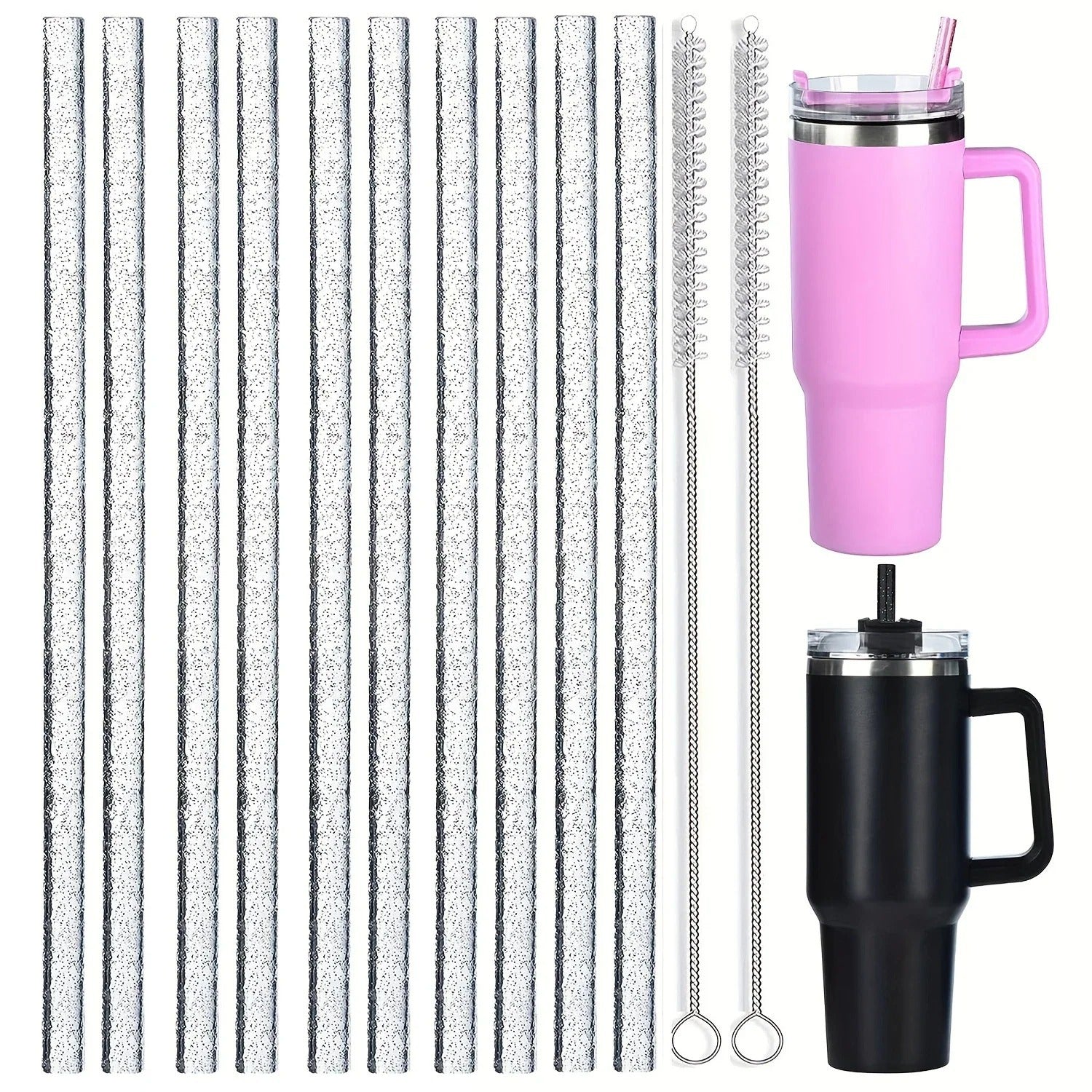 Wholesale mug ice cup multi-color glitter universal straw accessories suit with straw brush personality